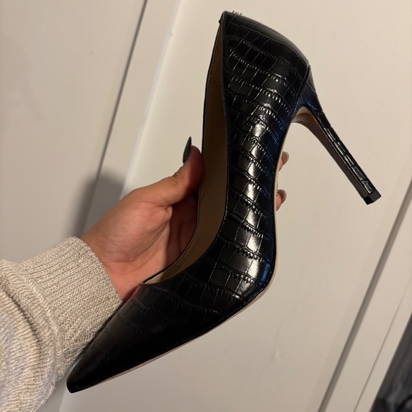Sam Edelman Black Croc-Embossed Pumps - Picture 4 of 5